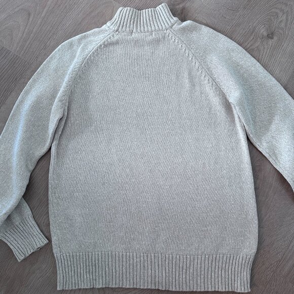 Women’s Cotton Mock Neck Pull Over Sweater sz M - Oatmeal - Picture 8 of 9